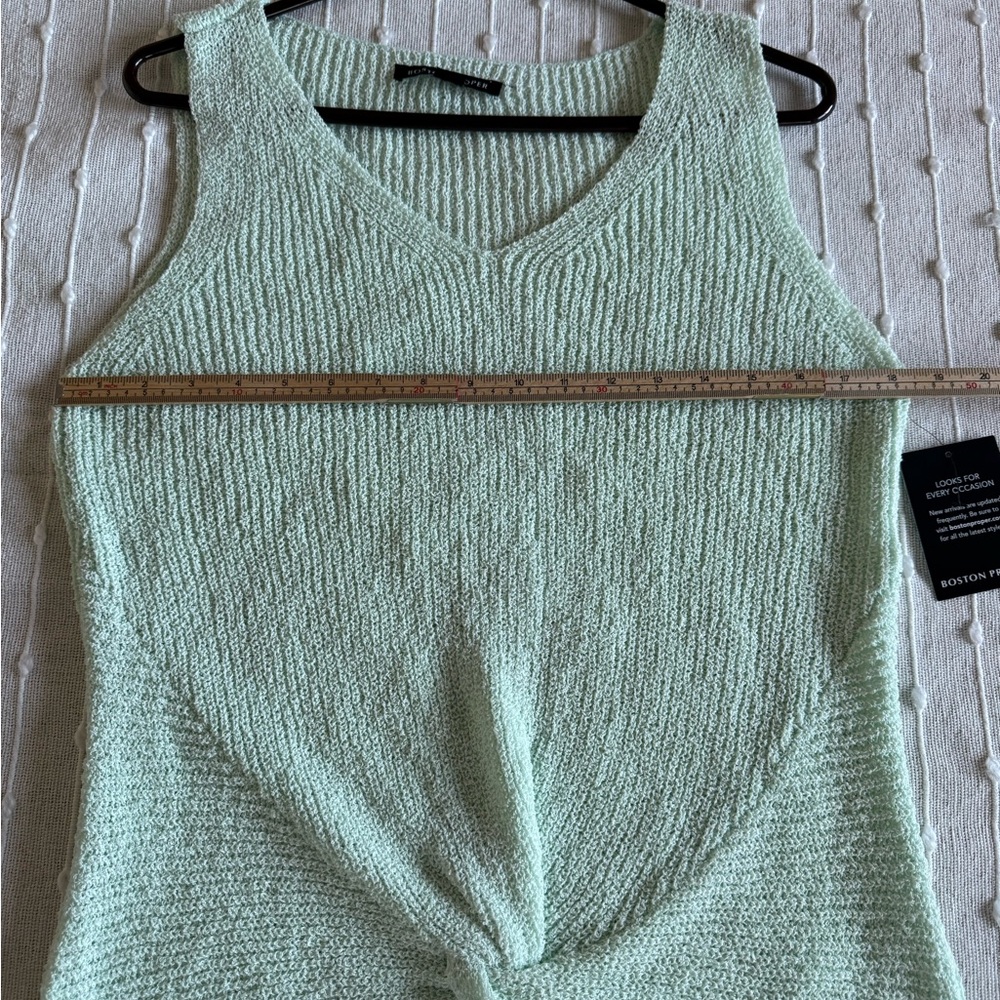 Boston Proper Light Green Textured Knit Top - Picture 6 of 16